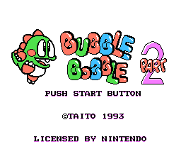 Bubble Bobble Part 2 title screenshot